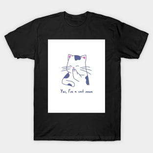 Yes I Am A Cat Design White T-Shirt